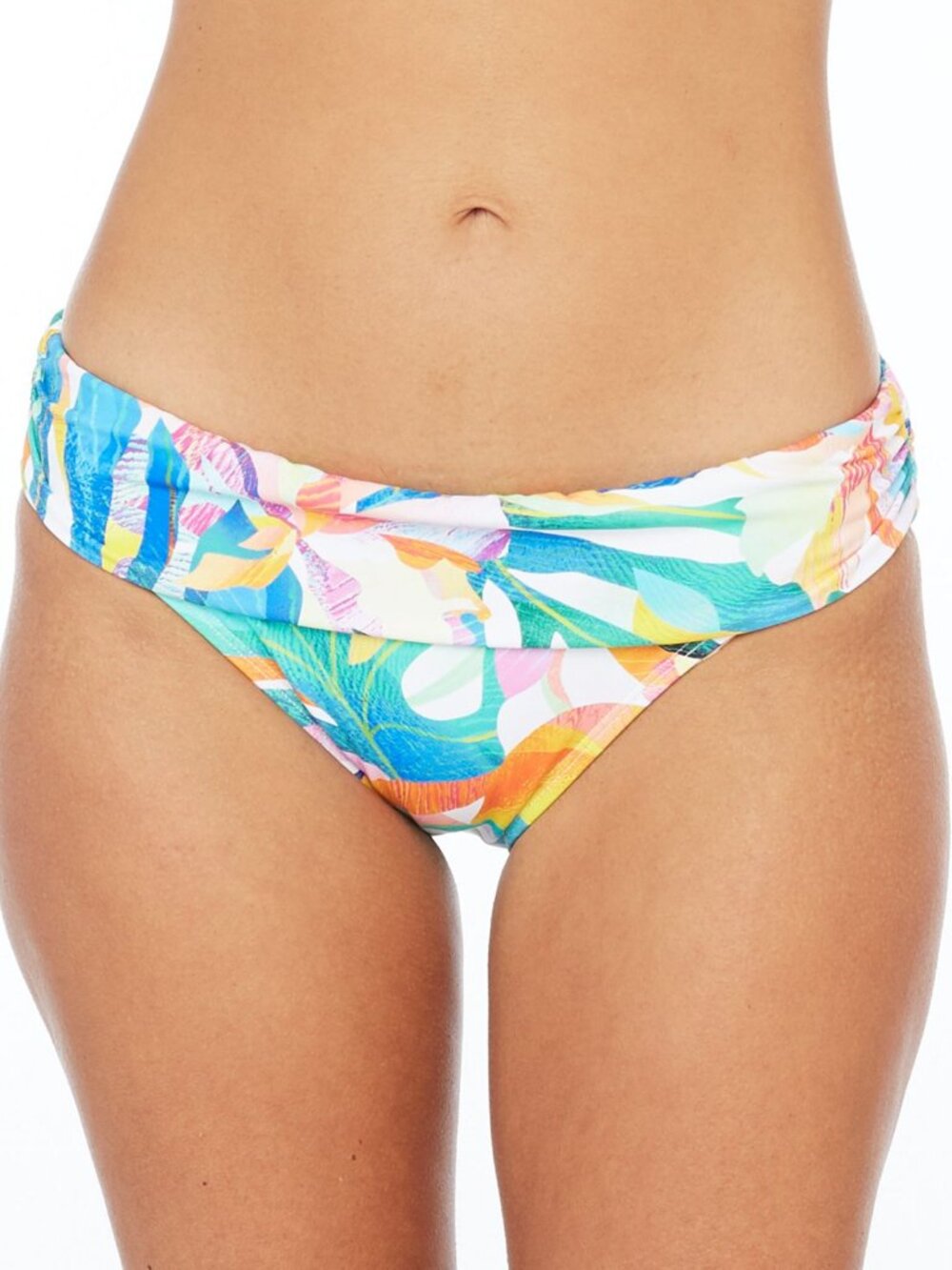 La Blanca Womens Wild Tropic Printed Banded Bikini Bottoms